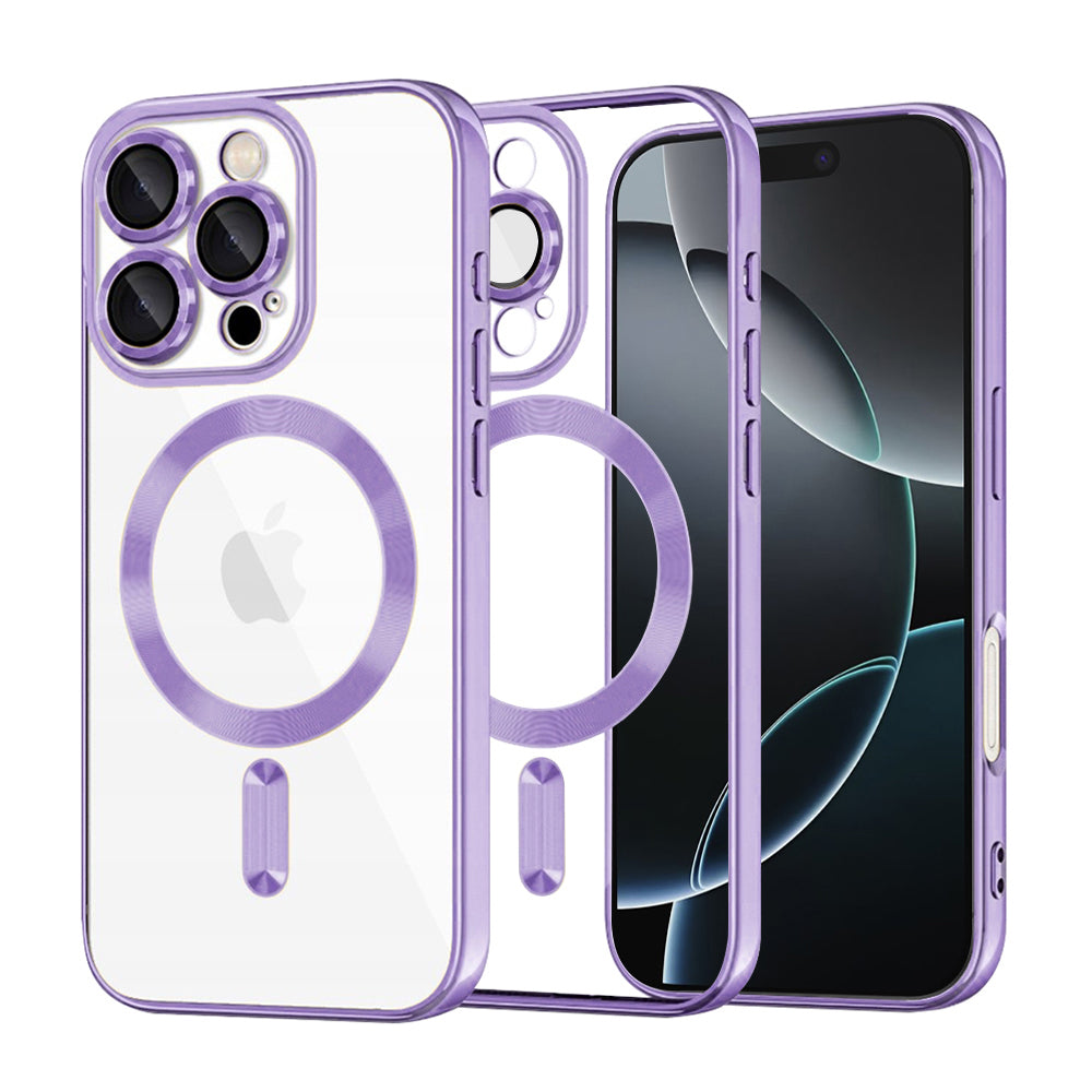 Θήκη MagSafe για Apple iPhone 16 Pro, Techsuit, Luxury Crystal, Ανοιχτό Μωβ