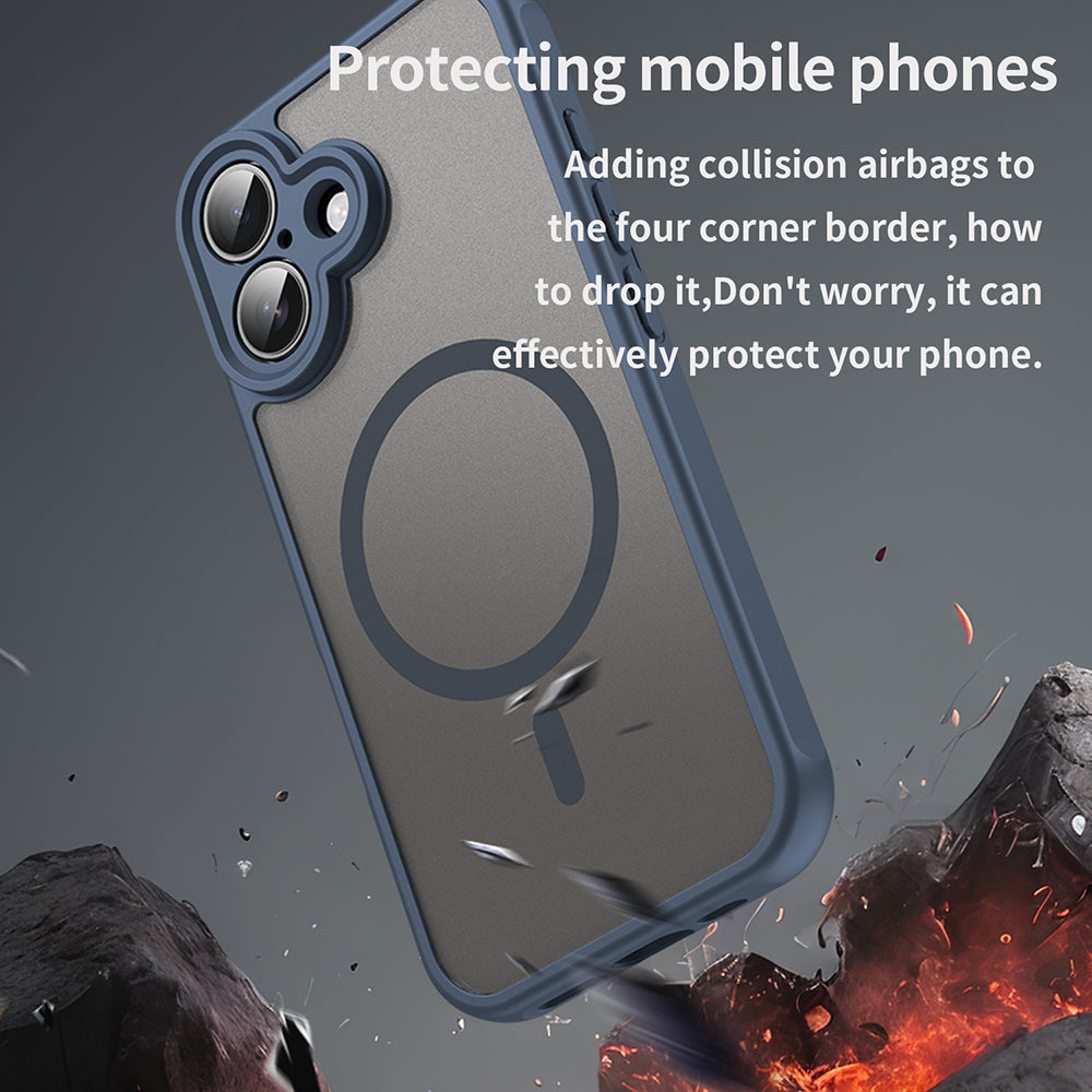 Θήκη MagSafe για Apple iPhone 16, Techsuit, HaloFrost II, Μπλε Σκούρο