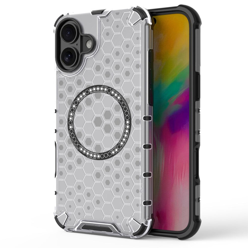 Θήκη MagSafe για Apple iPhone 16, Techsuit, HoneyComb Shield, Λευκή