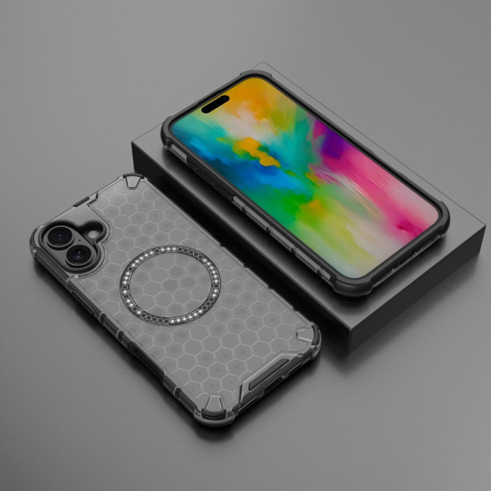 Θήκη MagSafe για Apple iPhone 16, Techsuit, HoneyComb Shield, Λευκή
