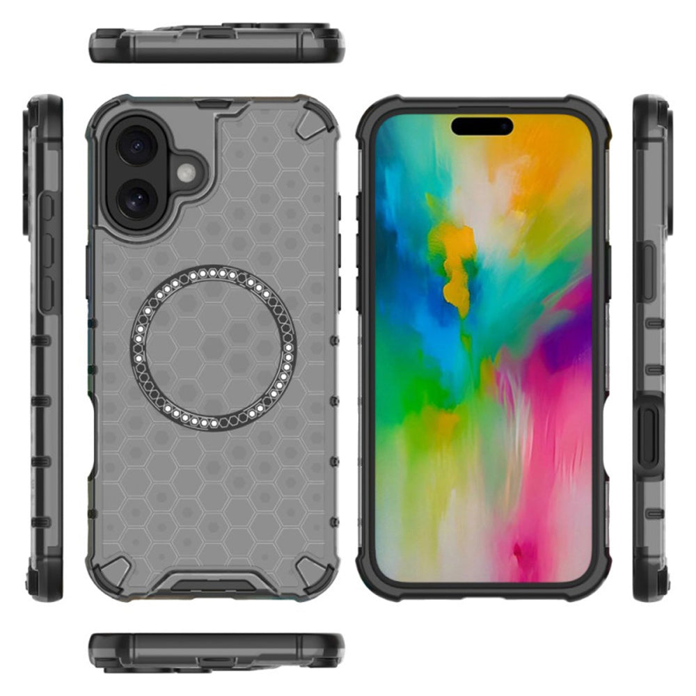 Θήκη MagSafe για Apple iPhone 16, Techsuit, HoneyComb Shield, Μαύρη