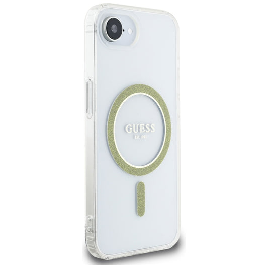 Θήκη MagSafe για Apple iPhone 16e, Guess, IML Glitter Circle, Διάφανη
