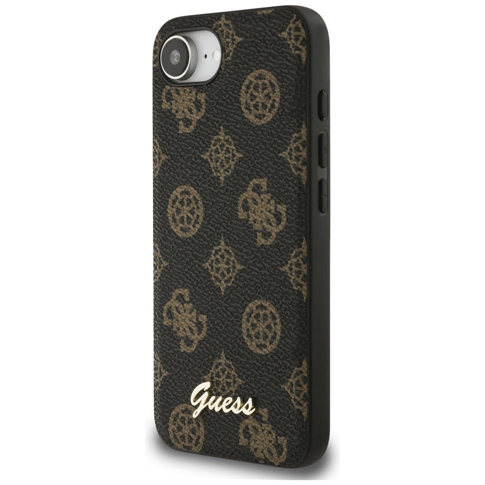 Θήκη MagSafe για Apple iPhone 17e / 16e, Guess, Peony Script, Μαύρη