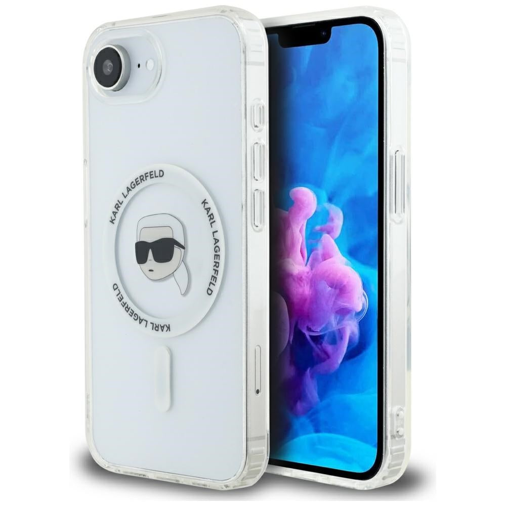 Θήκη MagSafe για Apple iPhone 17e / 16e, Karl Lagerfeld, IML Karl's Head, Λευκή