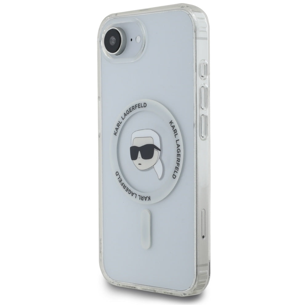 Θήκη MagSafe για Apple iPhone 17e / 16e, Karl Lagerfeld, IML Karl's Head, Λευκή