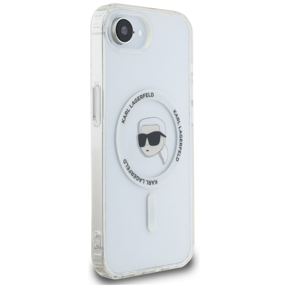 Θήκη MagSafe για Apple iPhone 17e / 16e, Karl Lagerfeld, IML Karl's Head, Λευκή