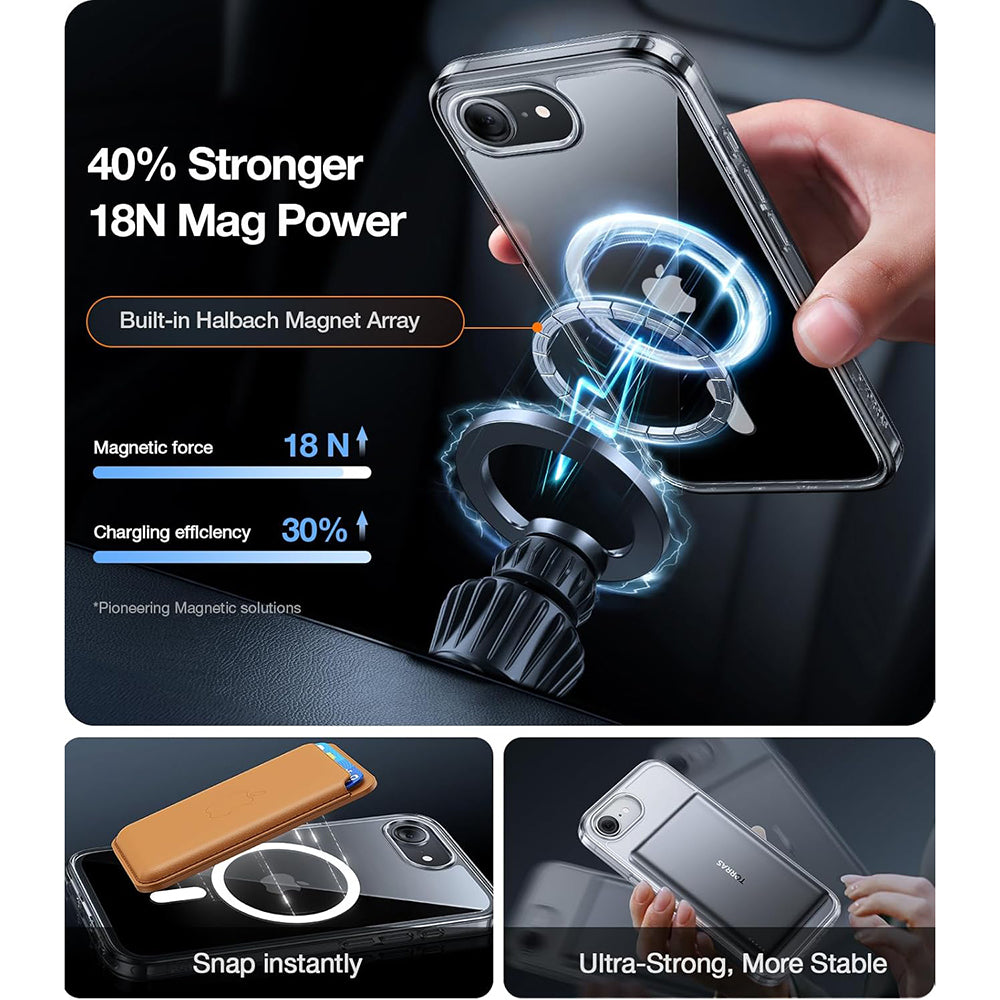 Θήκη MagSafe για Apple iPhone 17e / 16e, Torras, Guardian, Διαφανής