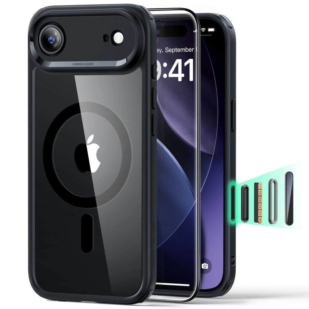 Θήκη MagSafe για Apple iPhone 17 Air, ESR, Classic Hybrid με Προστατευτικό Οθόνης, Διάφανη Μαύρη