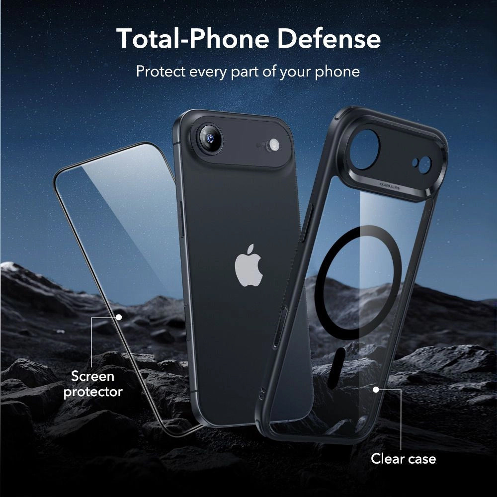 Θήκη MagSafe για Apple iPhone 17 Air, ESR, Classic Hybrid με Προστατευτικό Οθόνης, Διάφανη Μαύρη