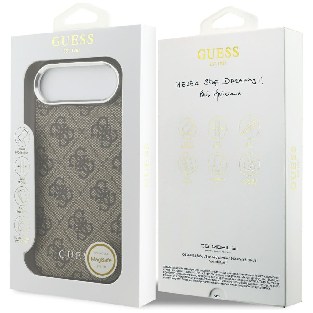 Θήκη MagSafe για Apple iPhone 17 Air, Guess, 4G Classic Logo, Καφέ