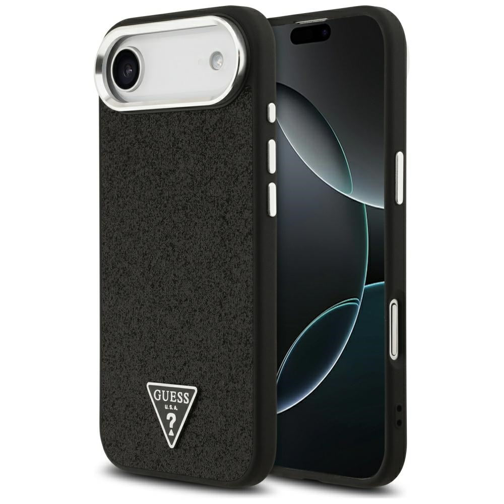 Θήκη MagSafe για Apple iPhone 17 Air, Guess, Glitter Triangle Logo, Μαύρη
