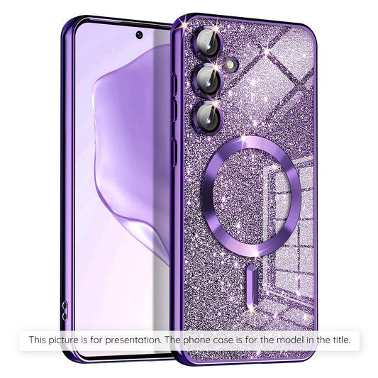 Θήκη MagSafe για Apple iPhone 17 Air, Techsuit, Luxury Glitter, Σκούρο Μωβ