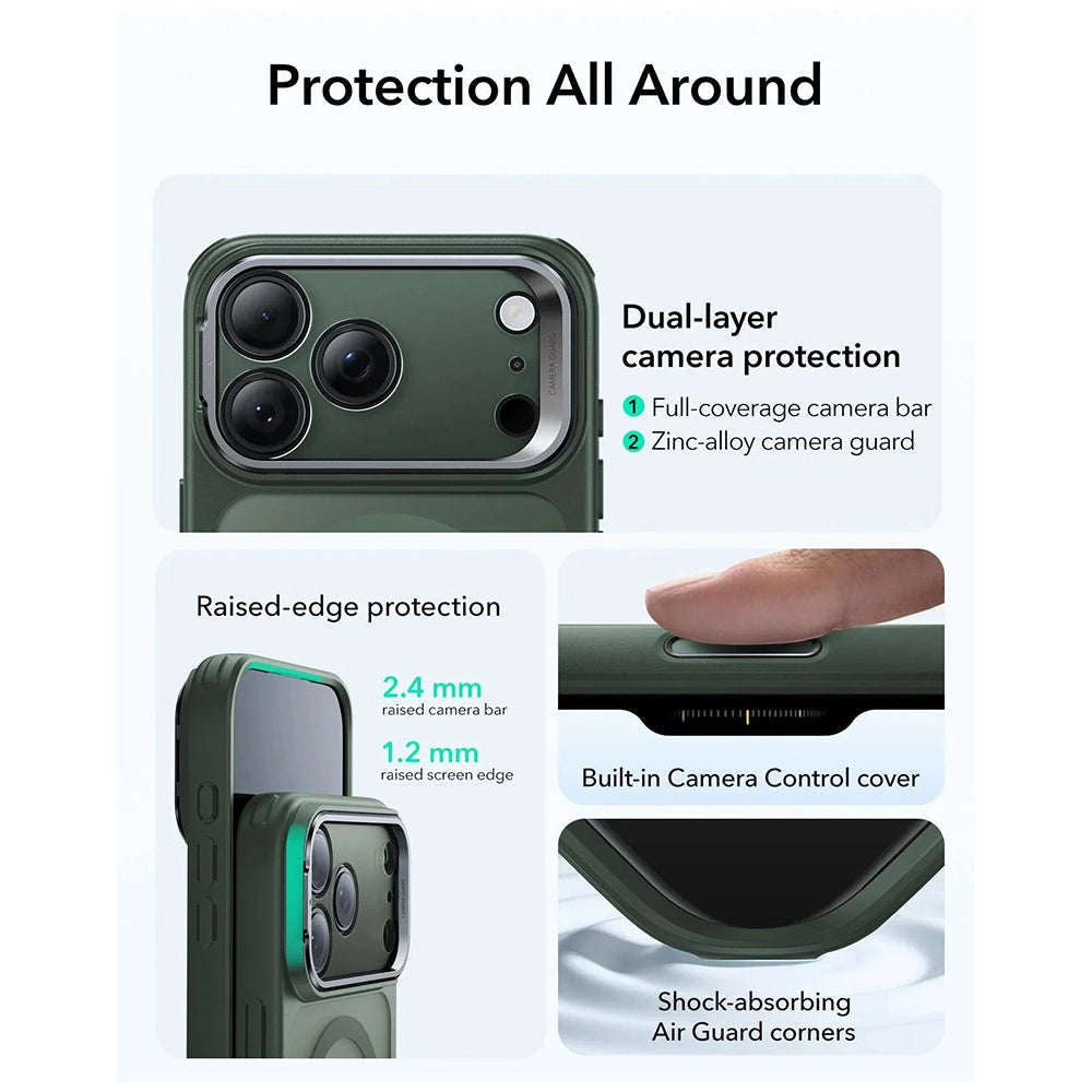 MagSafe Case for Apple iPhone 17, ESR, Classic Hybrid Kickstand, Satin Green
