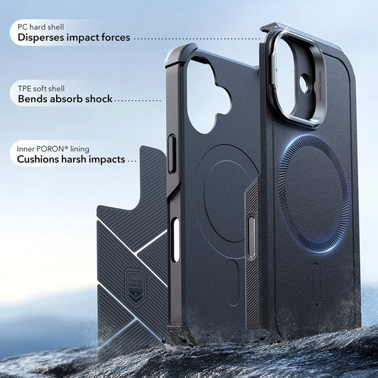 Θήκη MagSafe για Apple iPhone 17, ESR, Cyber Armor Kickstand, Μαύρη