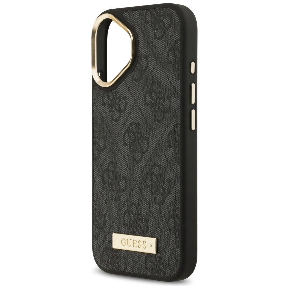 Θήκη MagSafe για Apple iPhone 17, Guess, 4G Logo Plate, Μαύρο