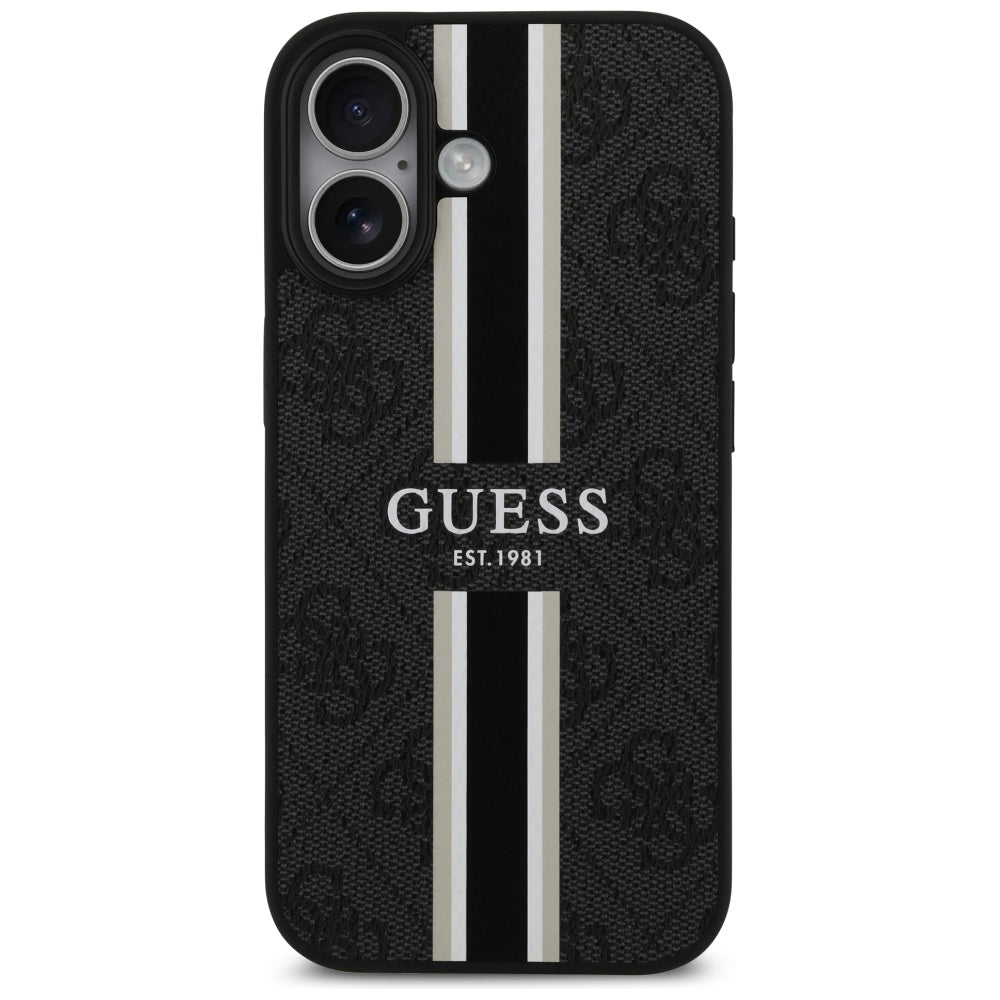 Θήκη MagSafe για Apple iPhone 17, Guess, 4G Printed Stripes, Μαύρη
