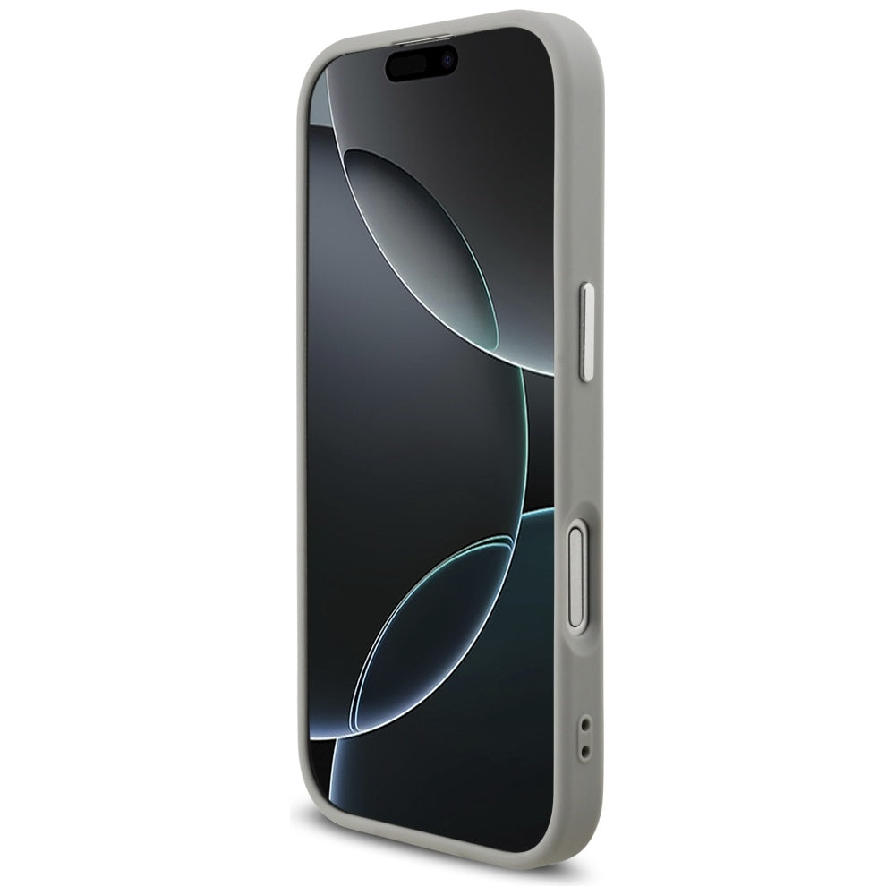 Θήκη MagSafe για Apple iPhone 17, Guess, Glitter Triangle Logo, Ασημί