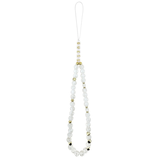 Θήκη MagSafe για Apple iPhone 17, Guess, IML Flowers with Pearl Strap, Λευκή