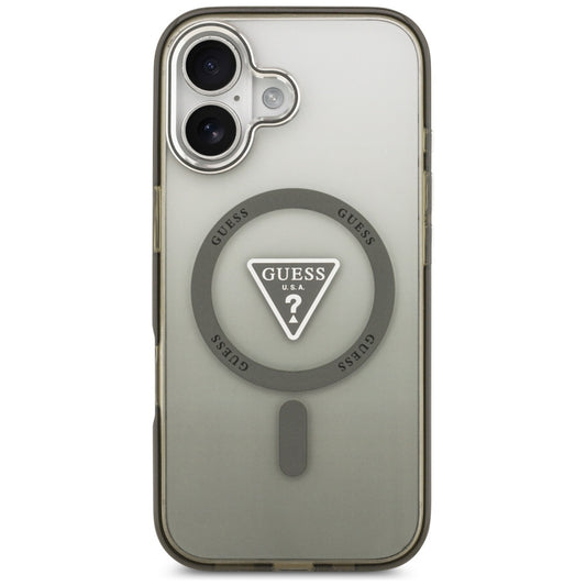 Θήκη MagSafe για Apple iPhone 17, Guess, IML Gradient Triangle Logo, Χακί Ασημί