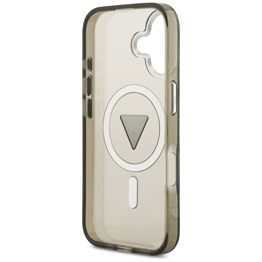 Θήκη MagSafe για Apple iPhone 17, Guess, IML Gradient Triangle Logo, Χακί Ασημί