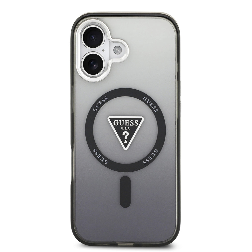 Θήκη MagSafe για Apple iPhone 17, Guess, IML Gradient Triangle Logo, Μαύρη