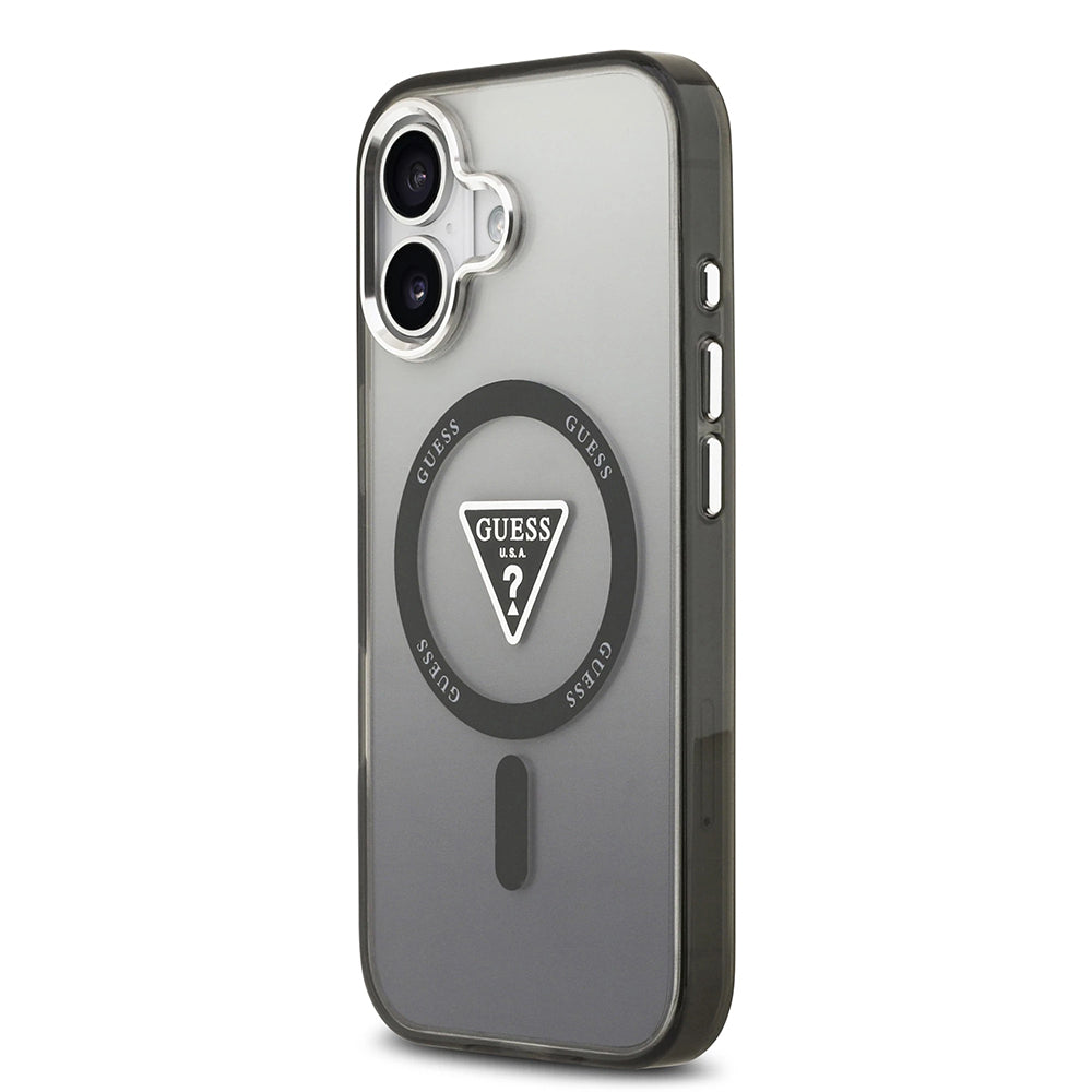 Θήκη MagSafe για Apple iPhone 17, Guess, IML Gradient Triangle Logo, Μαύρη