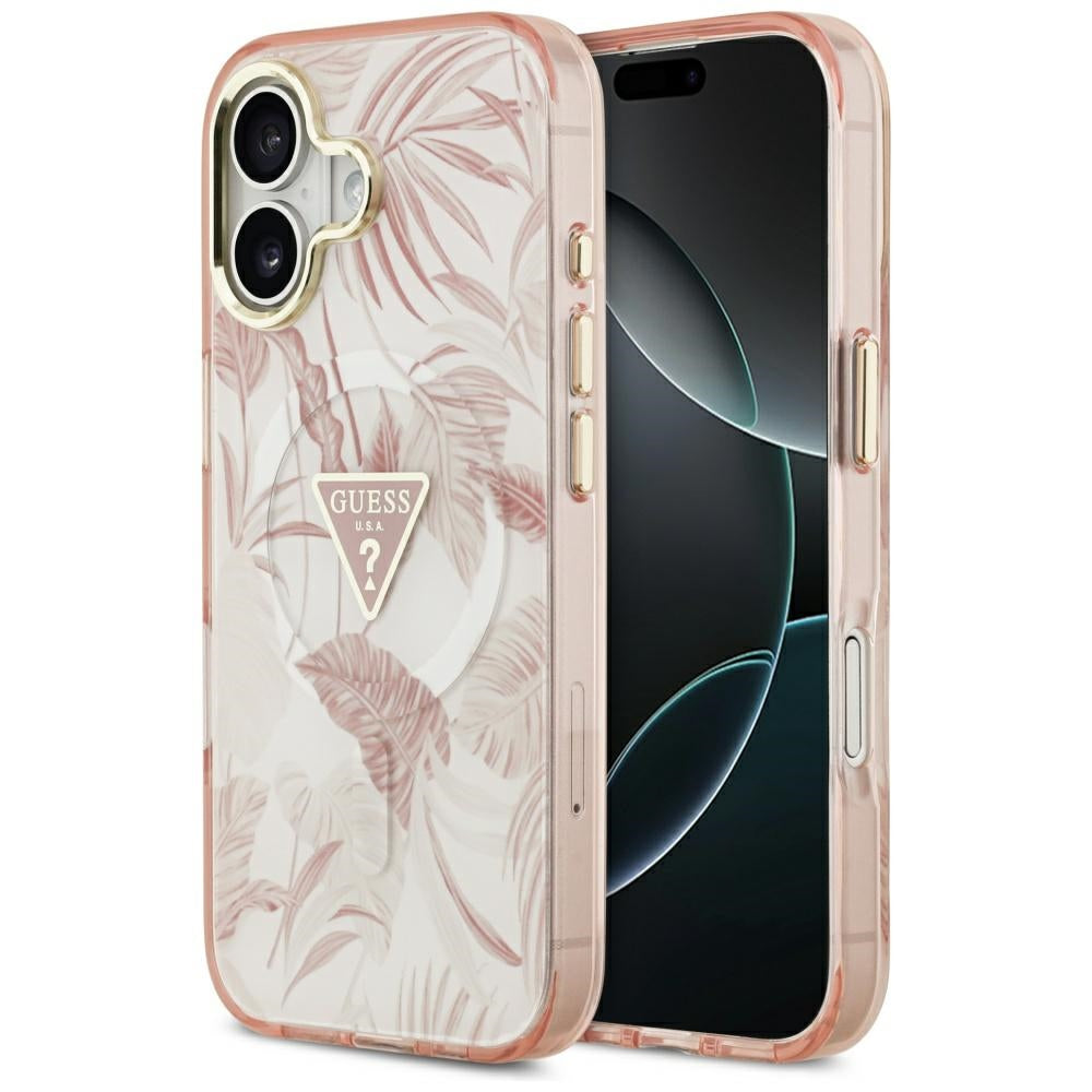 Θήκη MagSafe για Apple iPhone 17, Guess, Jungle Tonal Triangle, Ροζ