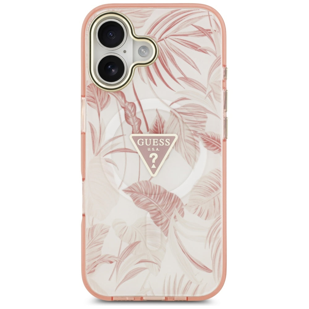 Θήκη MagSafe για Apple iPhone 17, Guess, Jungle Tonal Triangle, Ροζ