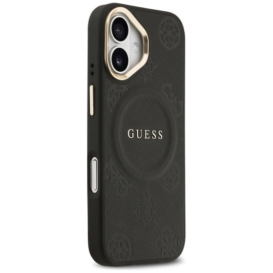 Θήκη MagSafe για Apple iPhone 17, Guess, Peony Hot Stamp, Μαύρη