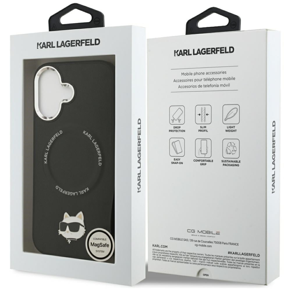 Θήκη MagSafe για Apple iPhone 17, Karl Lagerfeld, Choupette Pin, Μαύρη