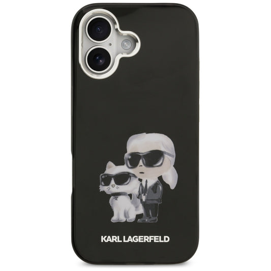 Θήκη MagSafe για Apple iPhone 17, Karl Lagerfeld, IML Aquarelle Logo Karl & Choupette, Μαύρη