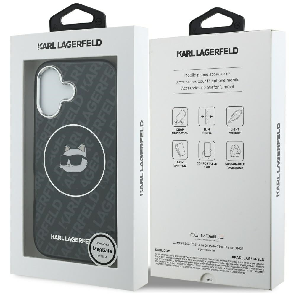 Θήκη MagSafe για Apple iPhone 17, Karl Lagerfeld, IML Choupette`s Head, Μαύρη