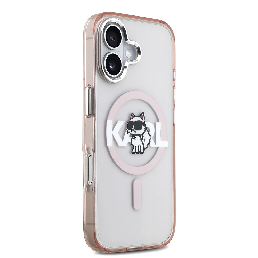Θήκη MagSafe για Apple iPhone 17, Karl Lagerfeld, IML Sketch Logo Choupette, Ροζ