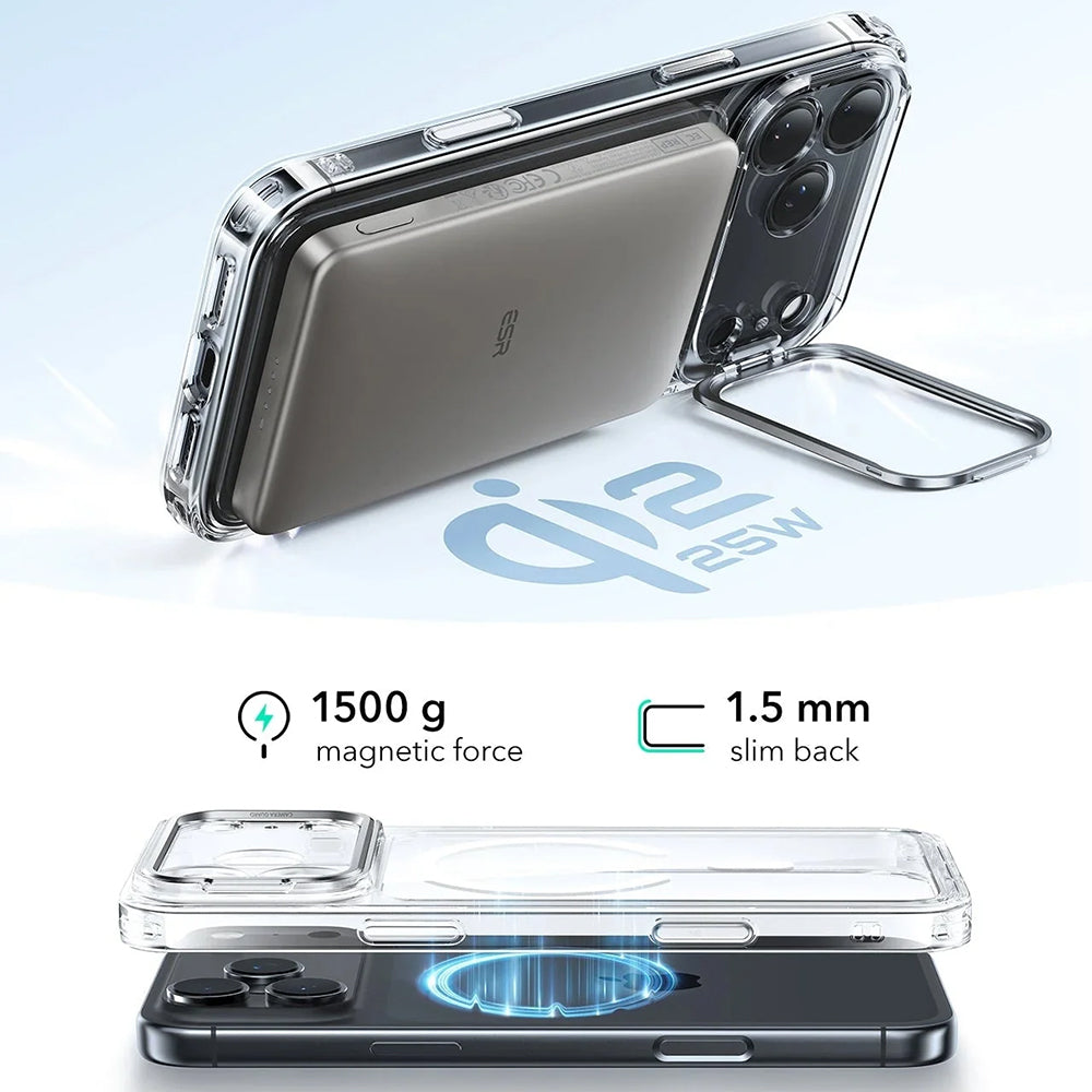 Θήκη MagSafe για Apple iPhone 17 Pro, ESR, Classic Hybrid Kickstand, Διάφανη