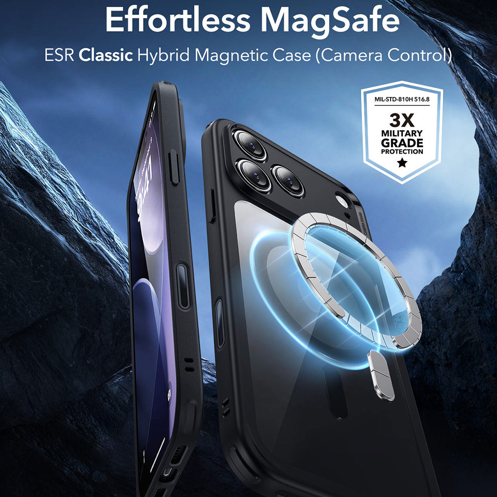 Θήκη MagSafe για Apple iPhone 17 Pro, ESR, Classic Hybrid, Διάφανη Μαύρη