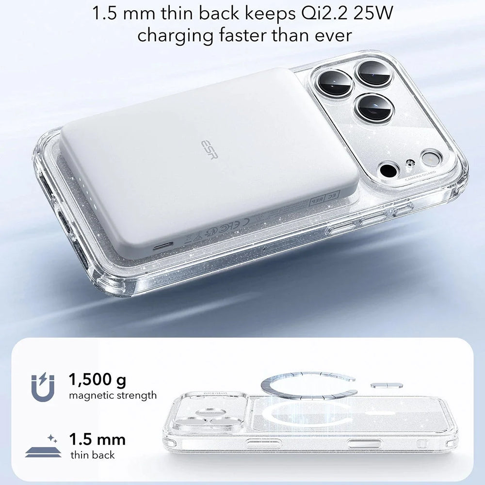 Θήκη MagSafe για Apple iPhone 17 Pro, ESR, Classic Hybrid Shimmer, Διαφανής