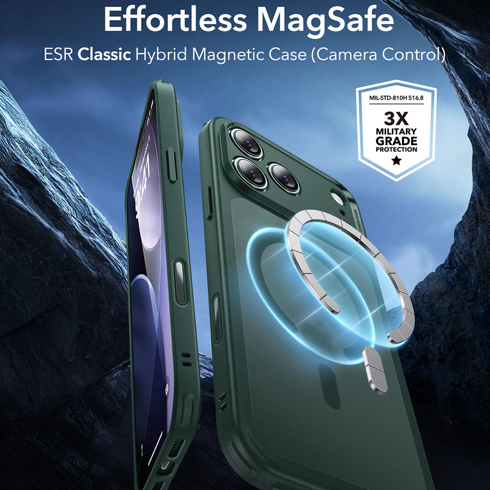 Θήκη MagSafe για Apple iPhone 17 Pro, ESR, Classic Hybrid, Σατινέ Πράσινο