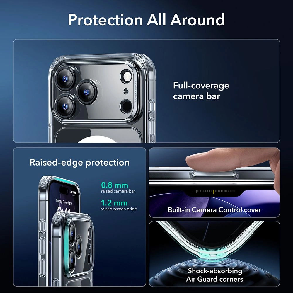 Θήκη MagSafe για Apple iPhone 17 Pro, ESR, Classic Hybrid με Προστατευτικό Οθόνης, Διάφανη