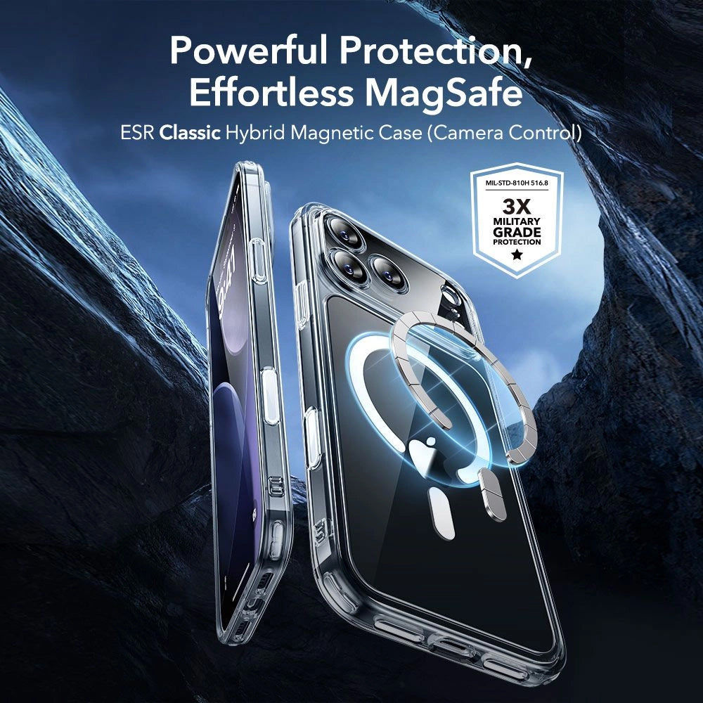 Θήκη MagSafe για Apple iPhone 17 Pro, ESR, Classic Hybrid με Προστατευτικό Οθόνης, Διάφανη