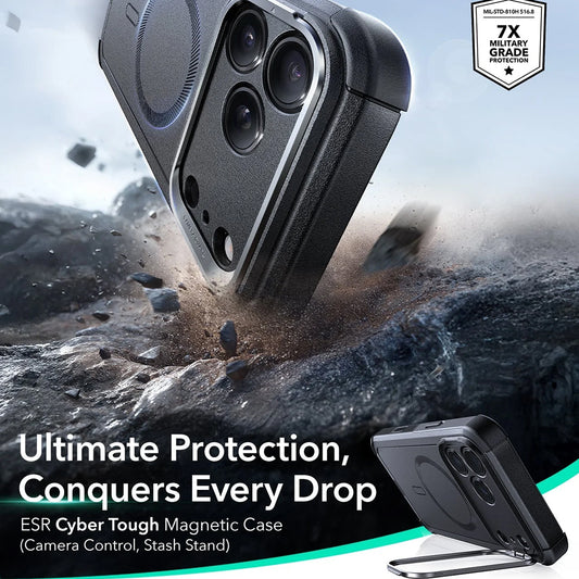 Θήκη MagSafe για Apple iPhone 17 Pro, ESR, Cyber Armor Kickstand, Μαύρη