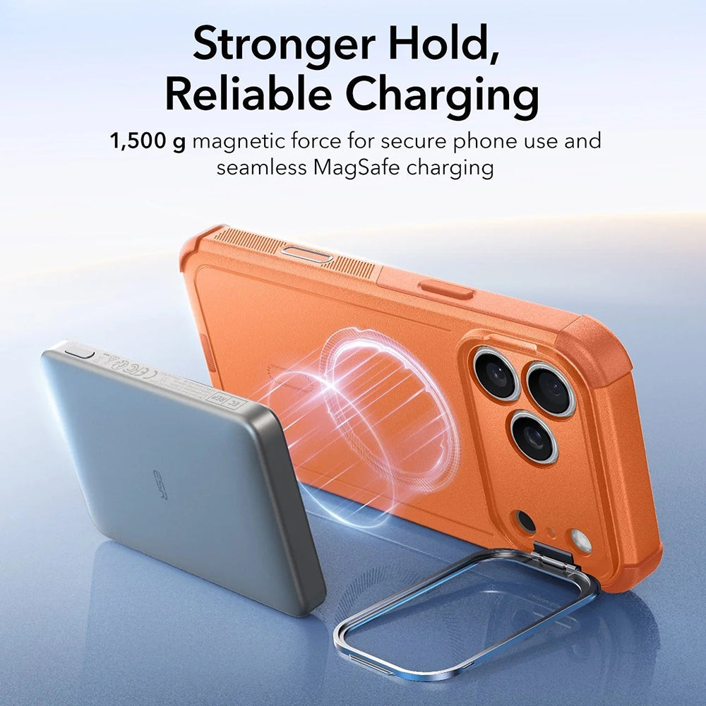 MagSafe Case for Apple iPhone 17 Pro, ESR, Cyber Armor Kickstand, Orange
