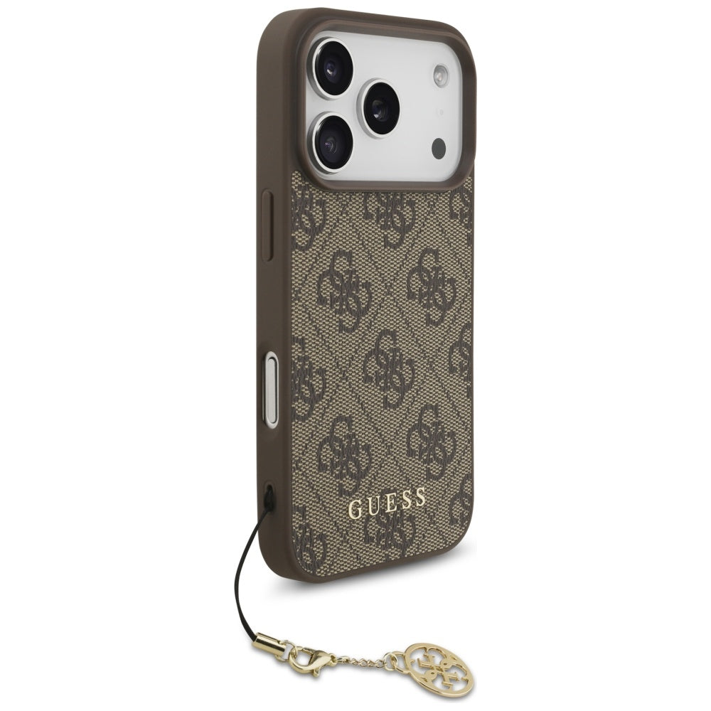 Θήκη MagSafe για Apple iPhone 17 Pro, Guess, 4G Charm Cradle, Καφέ