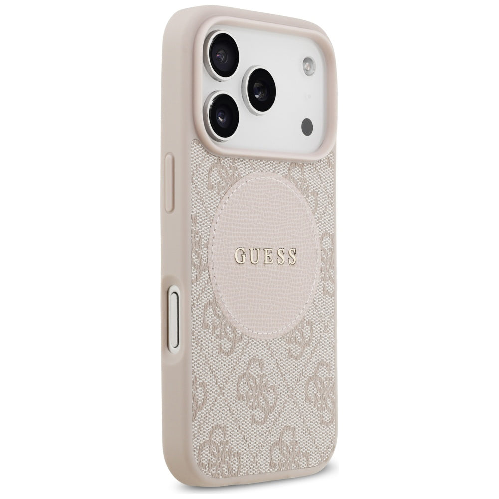 MagSafe Case for Apple iPhone 17 Pro, Guess, 4G Circle Classic Logo, Pink