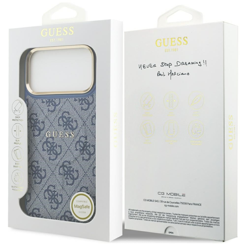 Θήκη MagSafe για Apple iPhone 17 Pro, Guess, 4G Classic, Μπλε