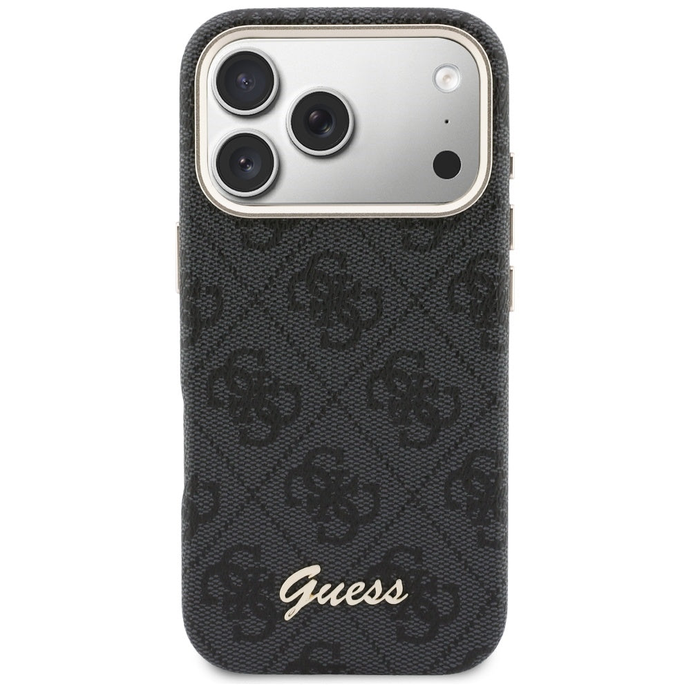 Θήκη MagSafe για Apple iPhone 17 Pro, Guess, 4G Script Logo, Μαύρη