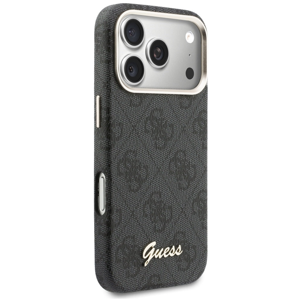 Θήκη MagSafe για Apple iPhone 17 Pro, Guess, 4G Script Logo, Μαύρη