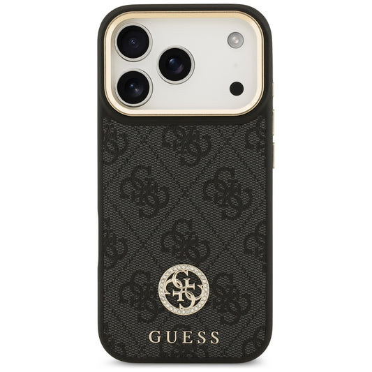 Θήκη MagSafe για Apple iPhone 17 Pro, Guess, 4G Strass Logo, Μαύρη