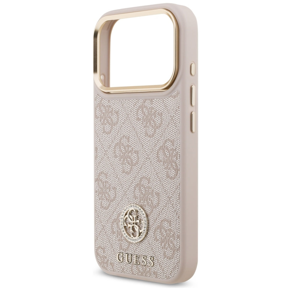 Θήκη MagSafe για Apple iPhone 17 Pro, Guess, 4G Strass Logo, Ροζ