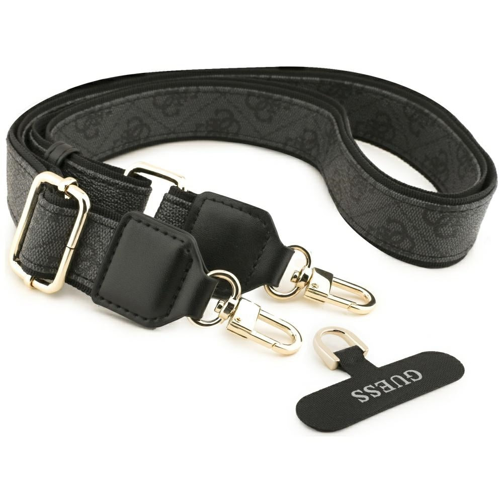 Θήκη MagSafe για Apple iPhone 17 Pro, Guess, 4G Strass Logo with Big Strap, Μαύρη