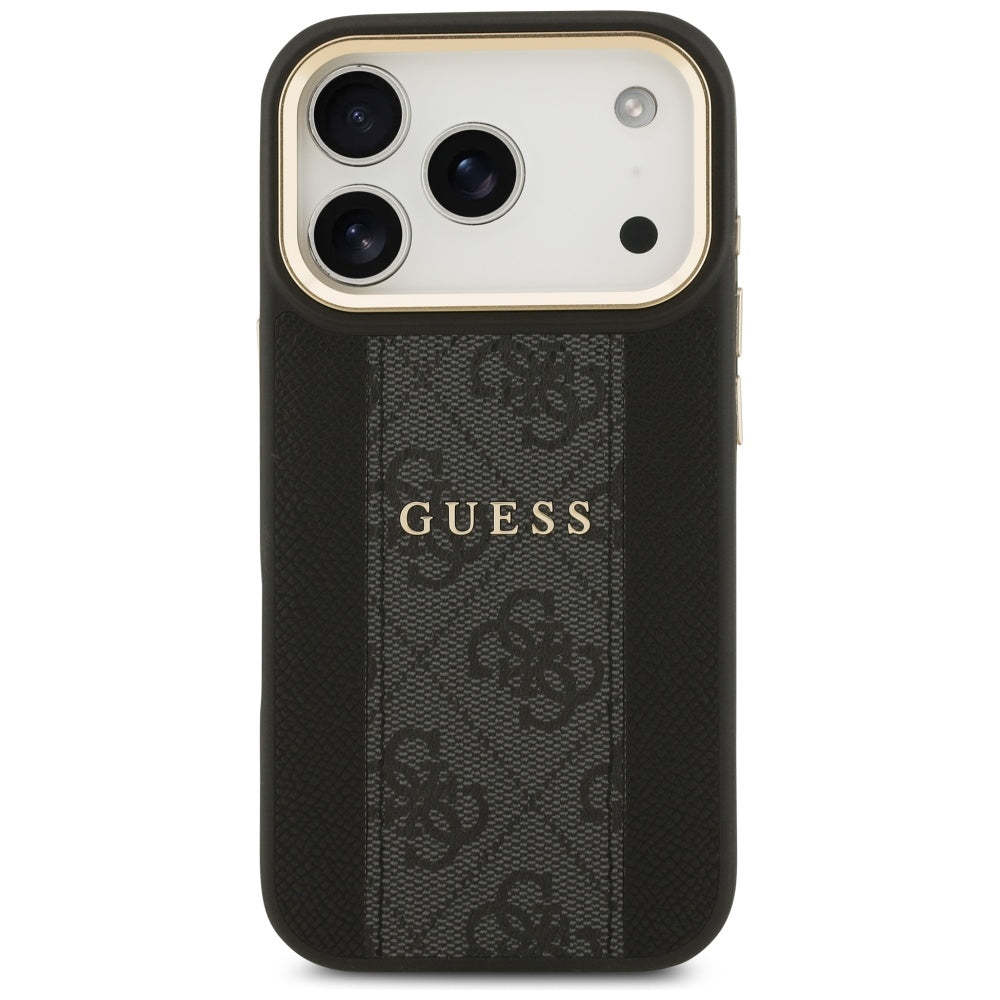 Θήκη MagSafe για Apple iPhone 17 Pro, Guess, 4G Stripe, Μαύρη